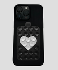 DOUBLE HEART BLACK WHITE