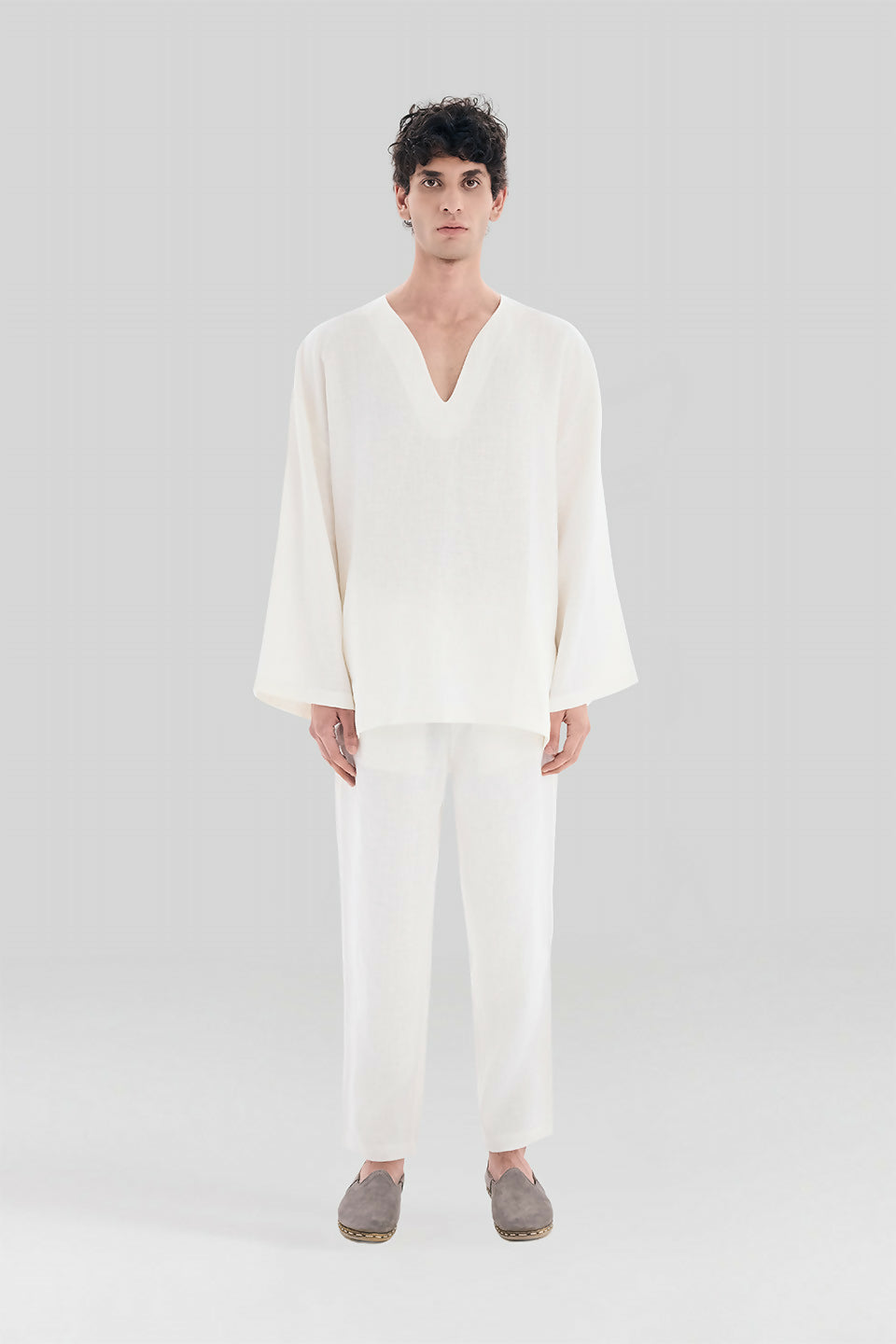 T 03 White Linen T-Shirt