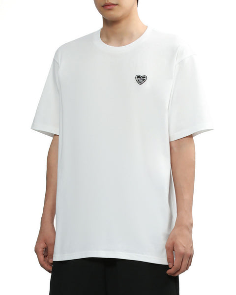 Heart Logo Short Sleeve T-shirt in White