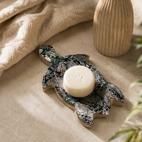TURTLE SHELL INLAYSoap Dish