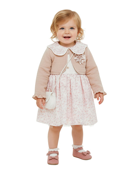 BOMBILI Girls Dress with a bag - Powder