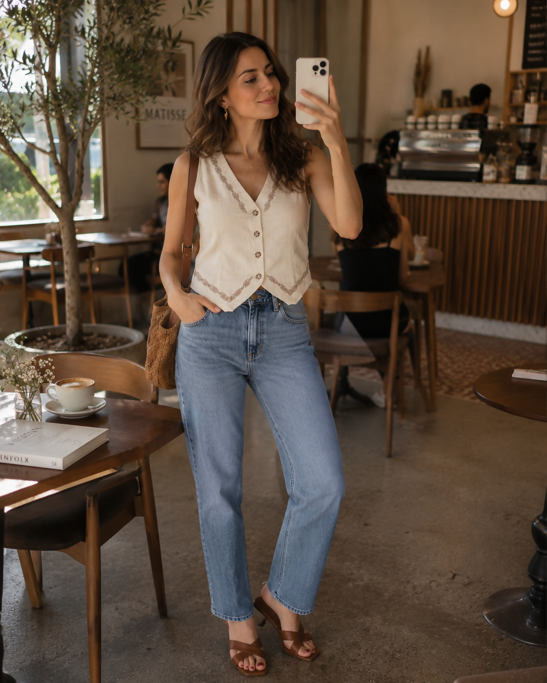Beige Linen Bandi