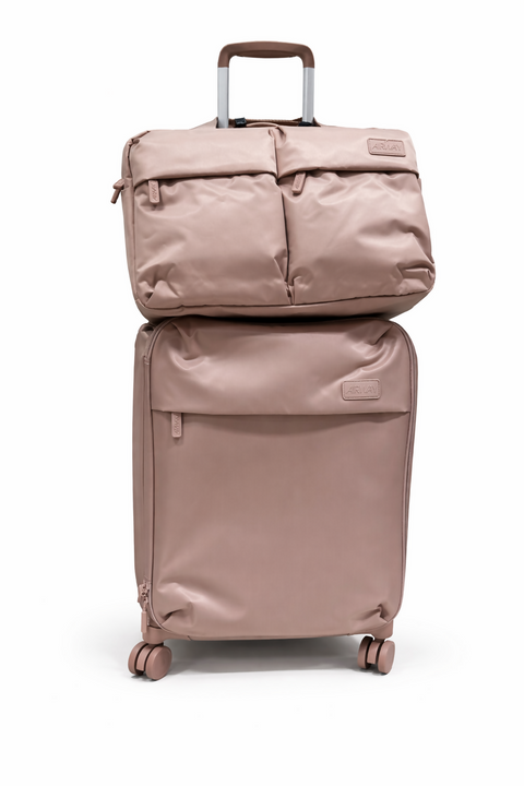 Compact Travel Duo – Suitcase and Matching Top Bag Pink