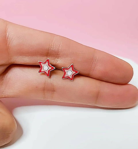 Pink Star Earrings