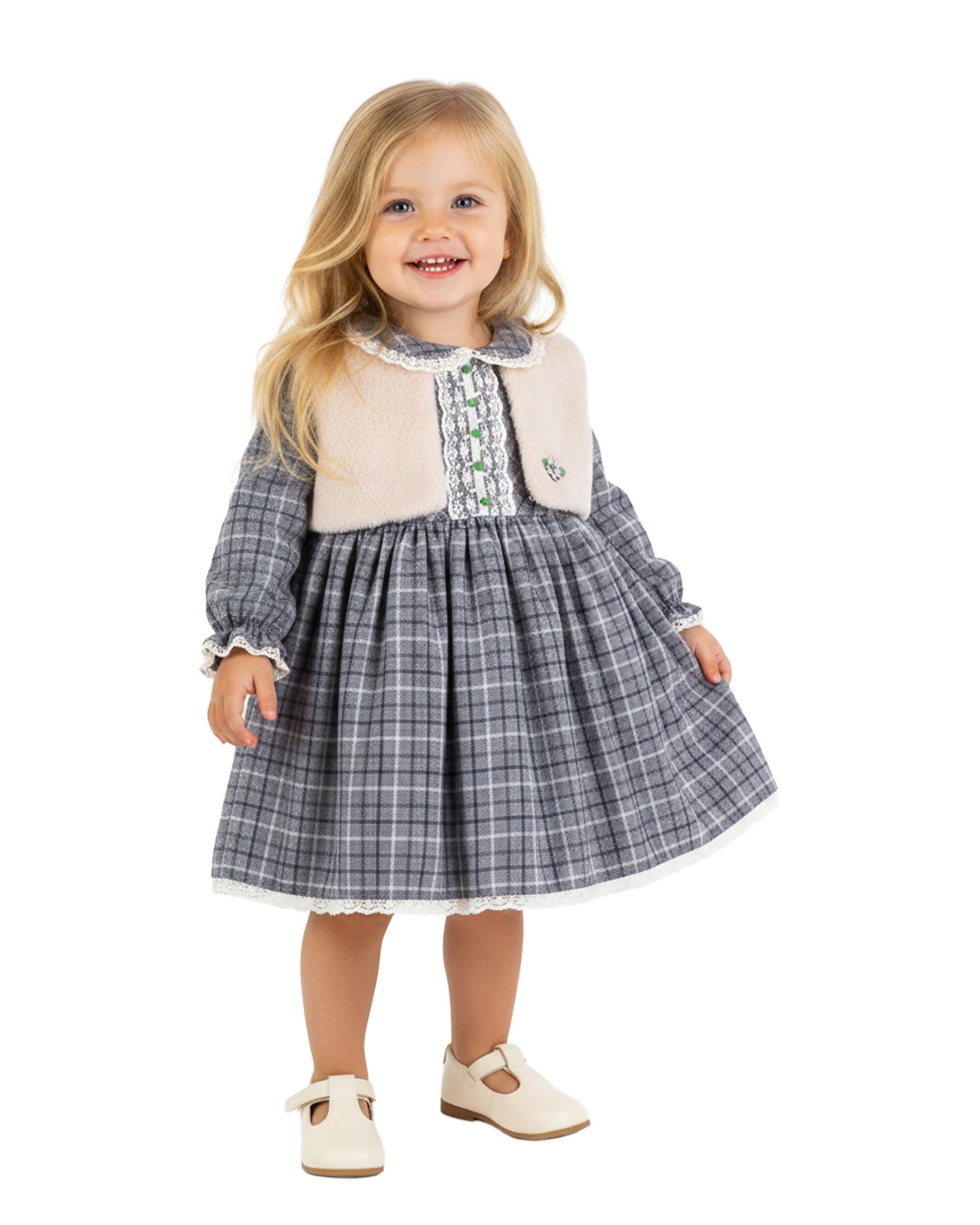BOMBILI Girls 2-piece set (drees,jacket) - Green