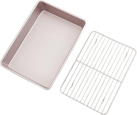 Chefmade 13 inch Roasting Pan with Rack 35.6x27.9x12.7 cm