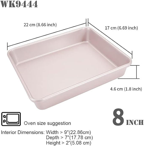 CHEFMADE 9-Inch Rectangle Cake Pan, Non-Stick Loaf Pan for (Champagne Gold)