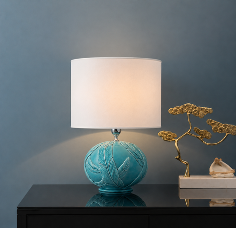 Palm Turquoise Table Lamp