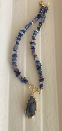 BLUE MIX NATURAL STONE NECKLACE