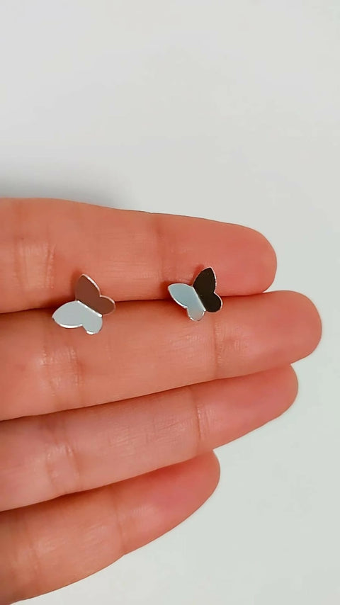 Silver Butterfly Stud Earrings