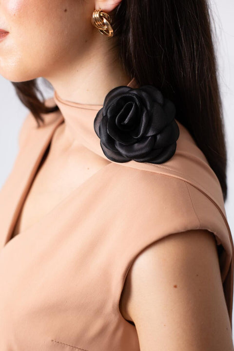 Zinnia Draped Midi Dress With Scarf