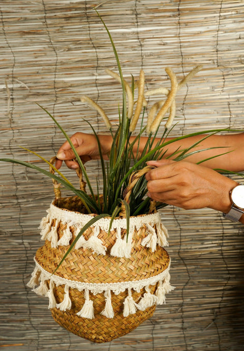 Macrame Wicker Woven Storage Basket