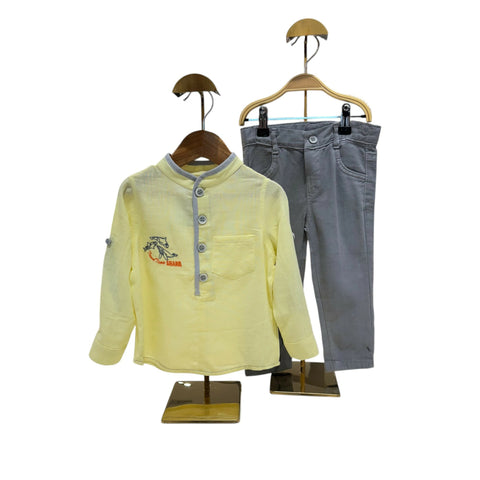 CAN GABARDINE PANT - SHIRT SET - YELLOW