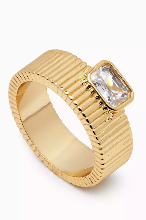 The Francois Ridged Ring- Gold- Size 8