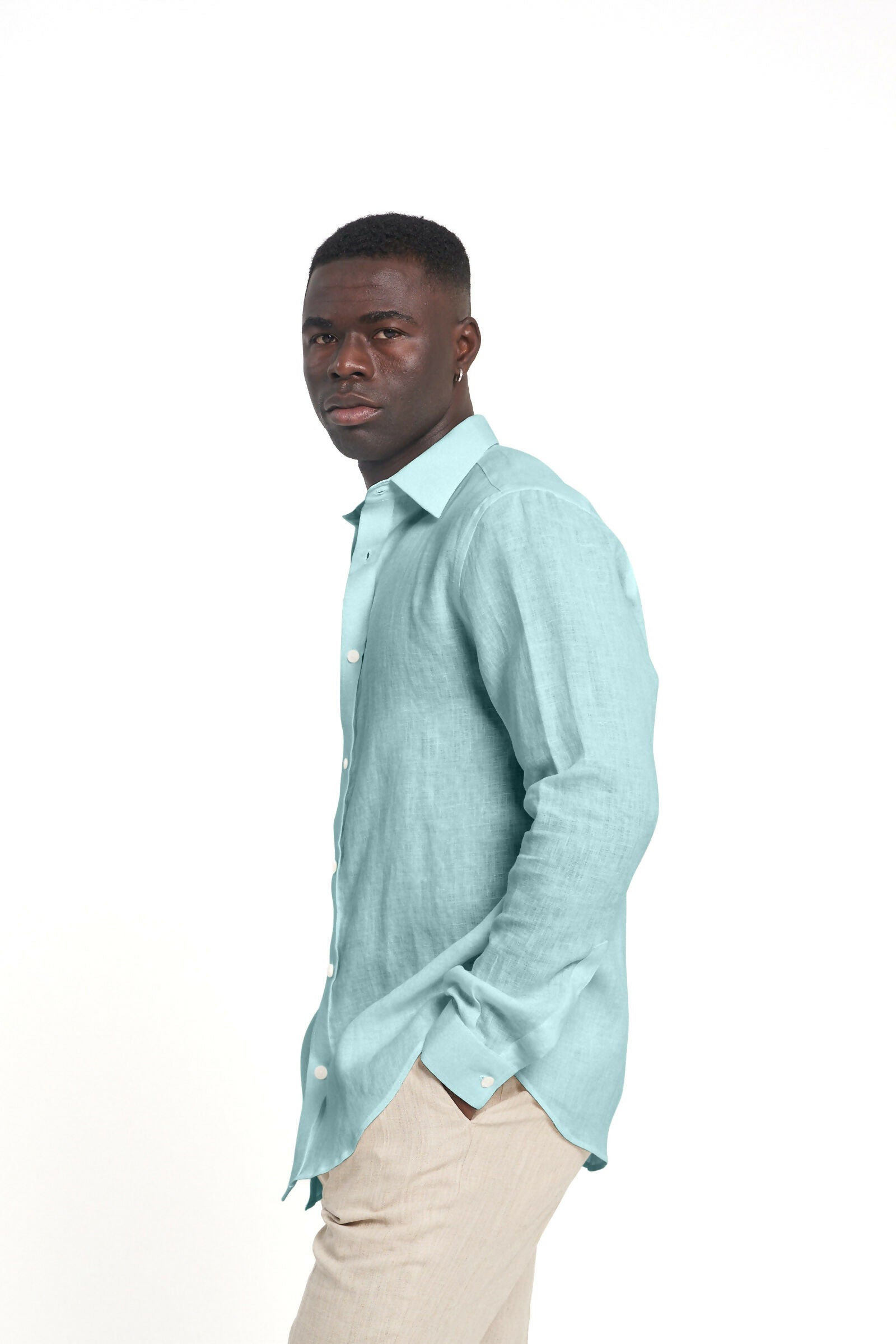 Fira LS Linen Shirt Mint Green