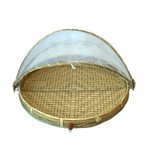 Susarts handmade round tray with mesh cover