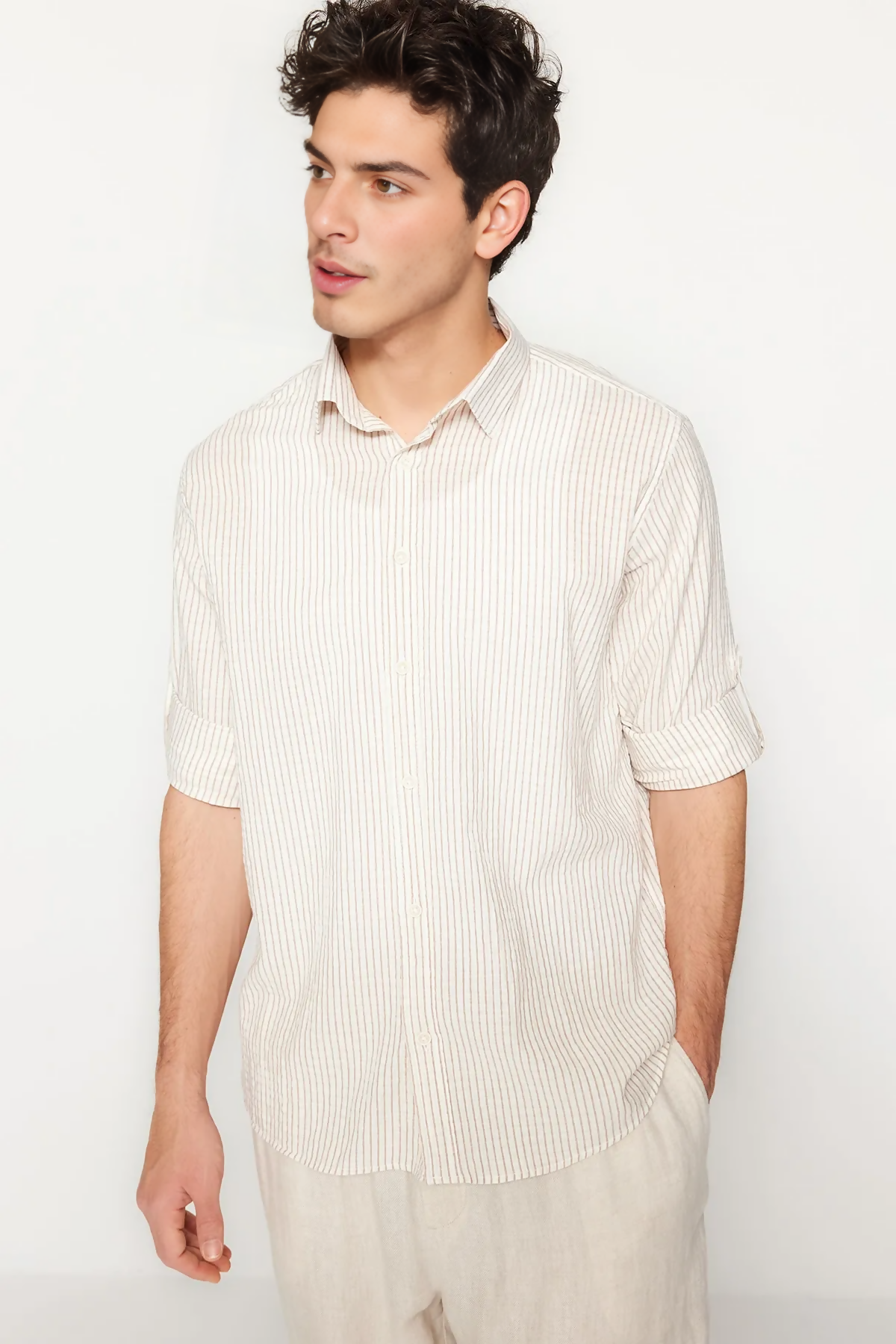 Linen Blend - Regular Fit Striped Shirt