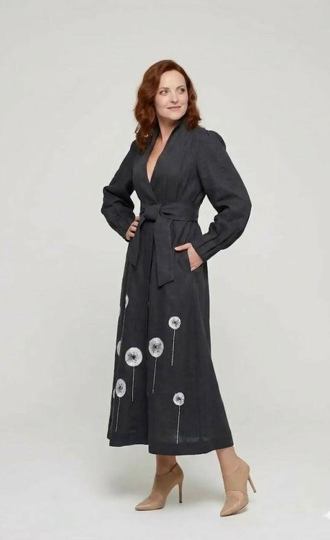 Trench Coat With Dandelions