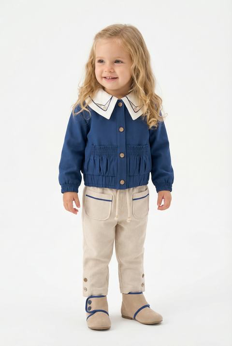BOMBILI Girls 3-piece set (shirt,jacket,pants) - Indigo