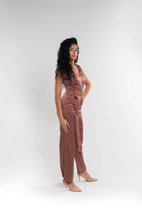 Bronze Belted Jumpsuit