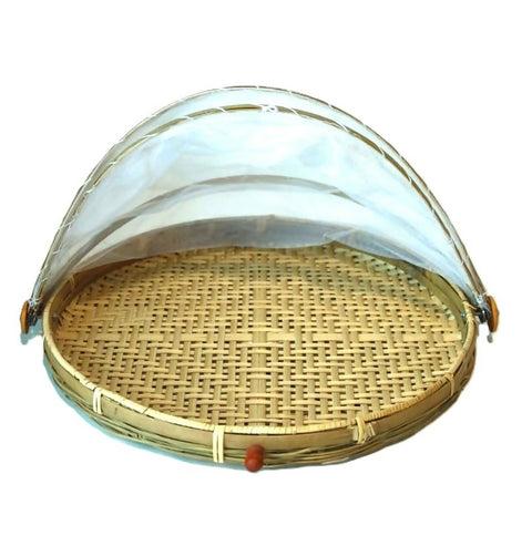 Susarts handmade round tray with mesh cover