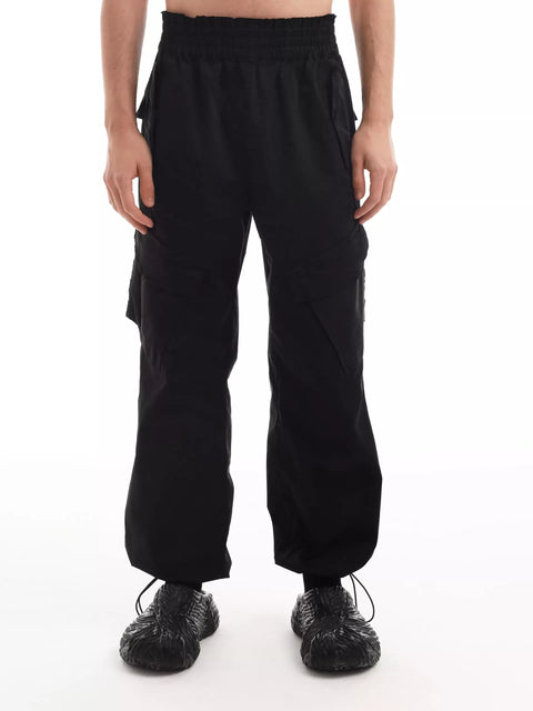 Wide Black Cargo Pants "Romanticism"