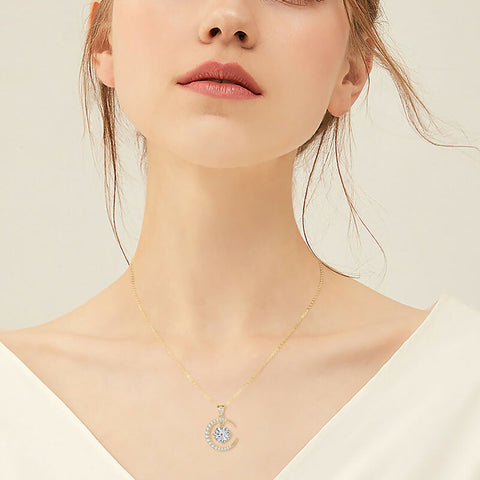 Layluna 2CT Moissanite Crescent Necklace