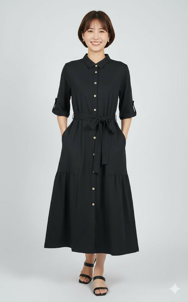 MY PEANUT Evita Midi Shirt Dress