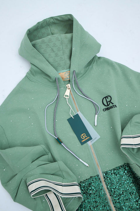 Crisanta Hoodie Set “Sparkle Green”