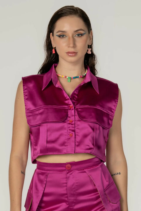 Fuchsia Pink Vest Top