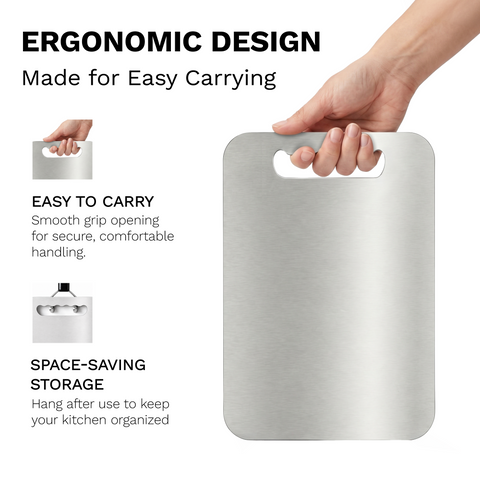 304 Stainless Steel Chopping Board for Kitchen, 21x32 cm, Easy to Clean, Meat, Vegetables & Dough Prep Board (Free Mini Chopping Board)