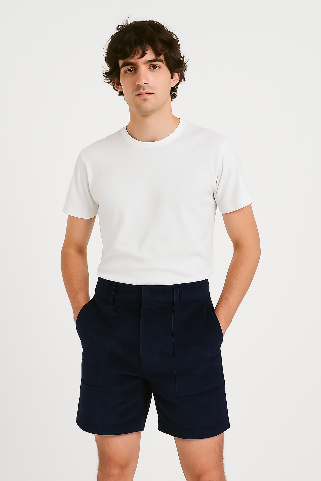 Navy Classic Corduroy Shorts