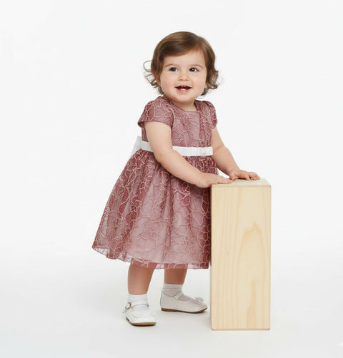 MAISON BEBE Cansu Party Dress and Hairband - Burgundy