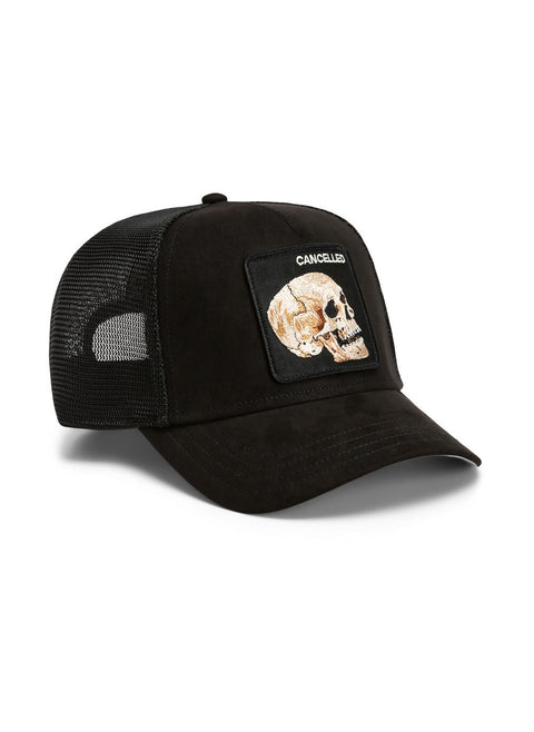 Goorin Bros Suede Cancelled Skull Trucker Cap