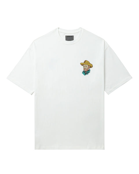 Van Gogh Embroidered T-shirt in Ivory