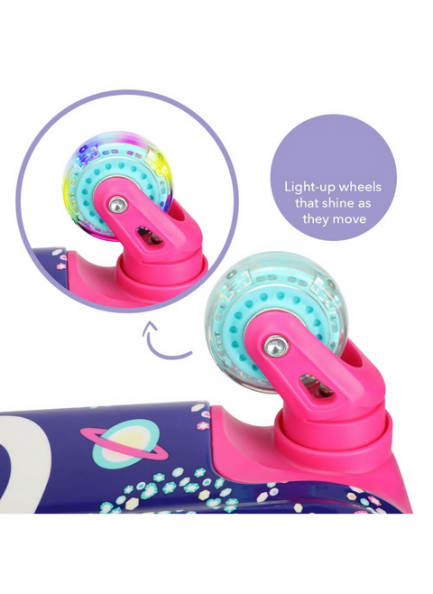 Milk&Moo 18-inch Kids Carry-On Luggage with 360° Glowing Light-Up Wheels, Ayris