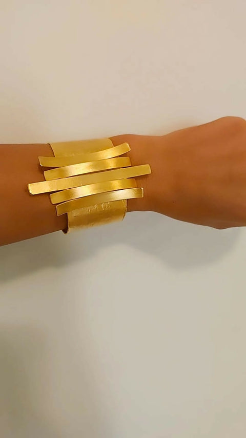 Amber Bars Cuff Bracelet