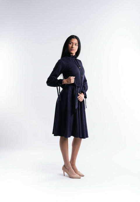 Navy Suede Dress
