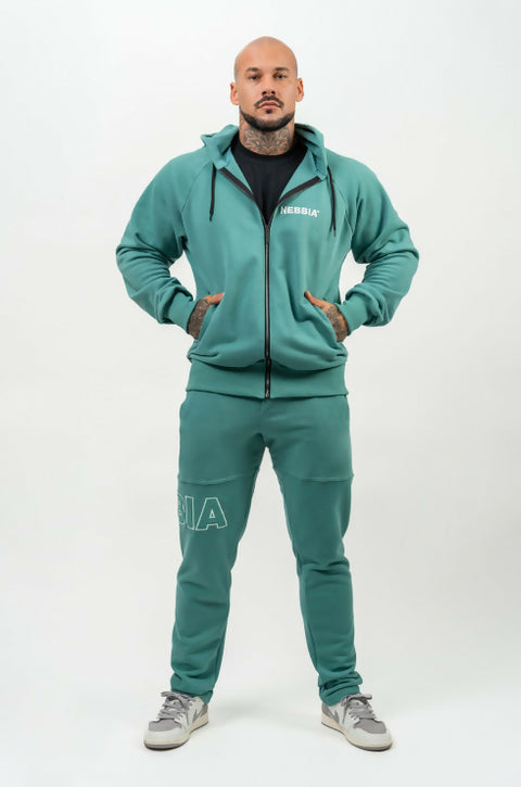 NEBBIA x OLYMPIA GYM SWEATPANTS COMMITMENT GREEN