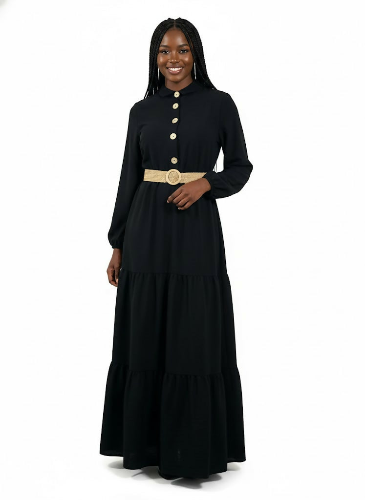MY PEANUT Modest Dress In Black