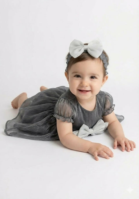 MAISON BEBE Selin Bow Dress - Grey