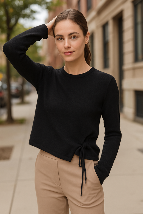 MEA KNIT TOP In BLACK