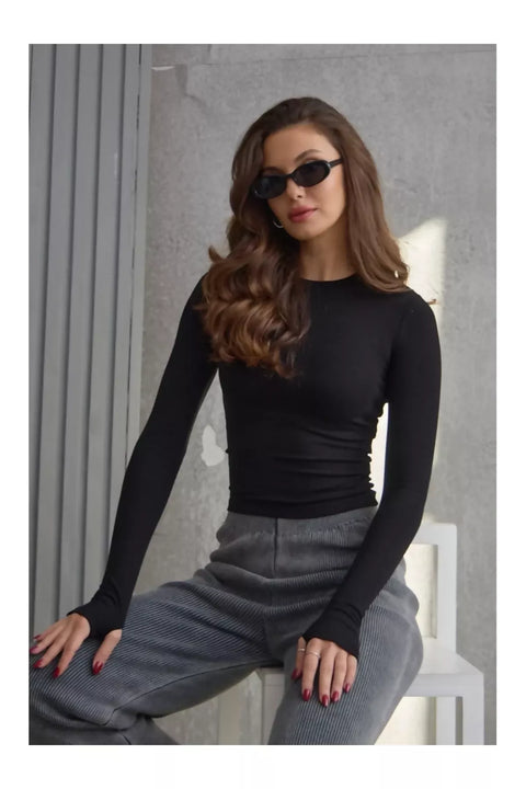 ALLISH SPANDEX TOP IN BLACK