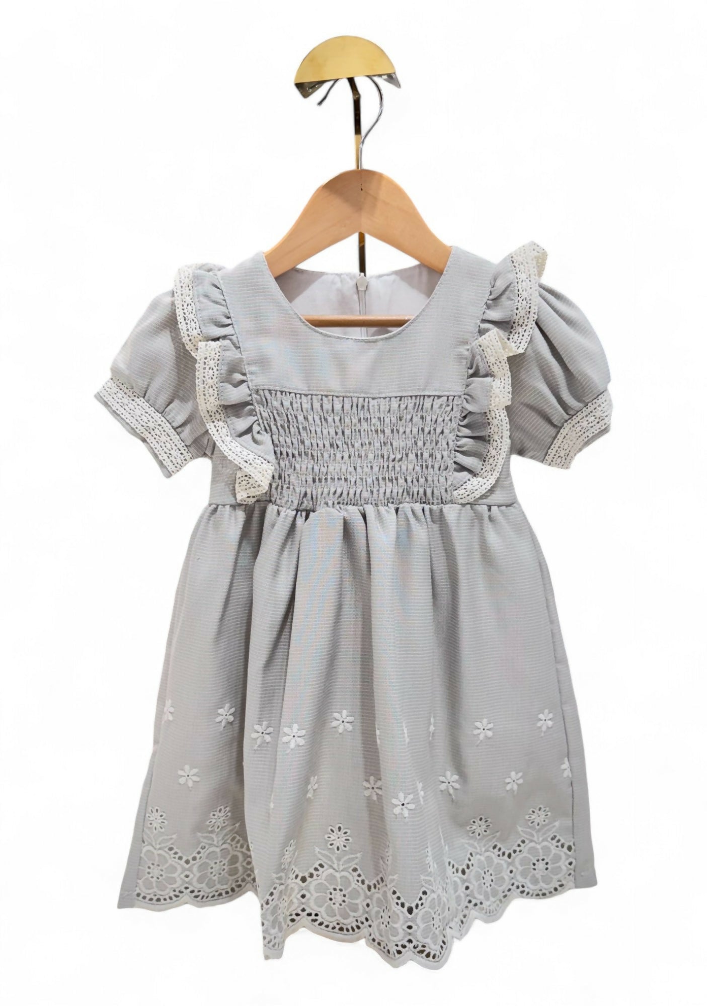 GULIN ELEGANT EMBROIDERY DRESS- MINT