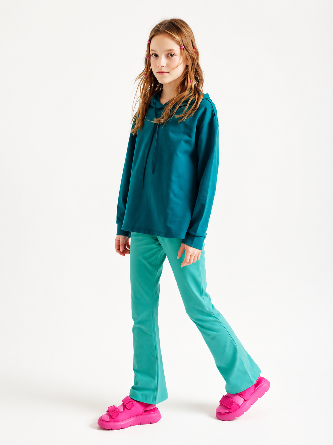 Girls’ Green Flared Leggings