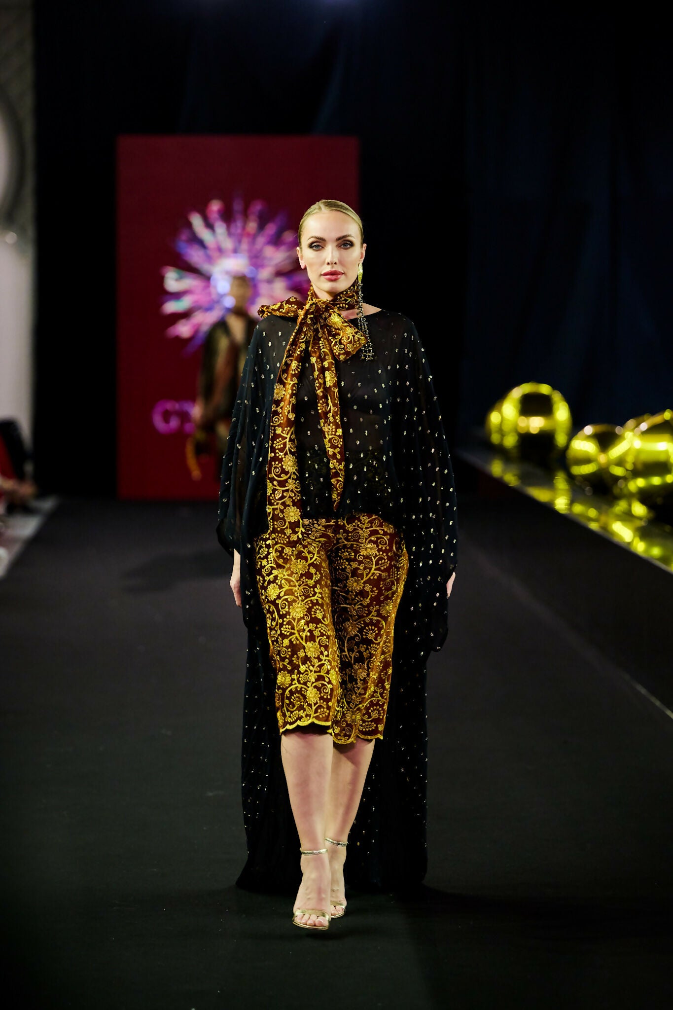 Embroidered Velvet Pants