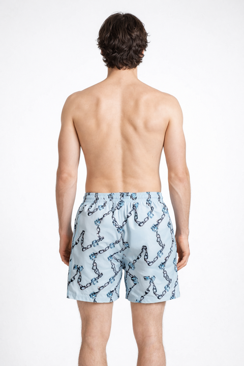 Azure Chainlink 37º Printed Shorts