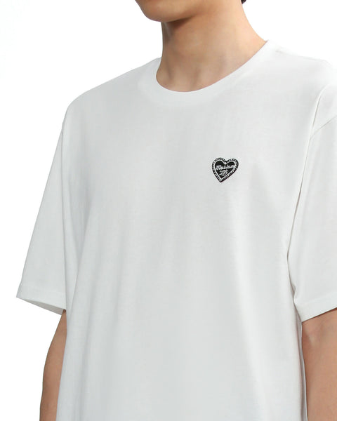 Heart Logo Short Sleeve T-shirt in White