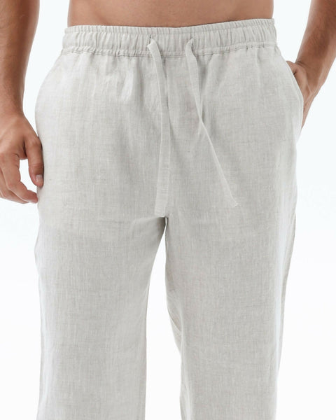 Corfu Trousers Slub Linen Biege
