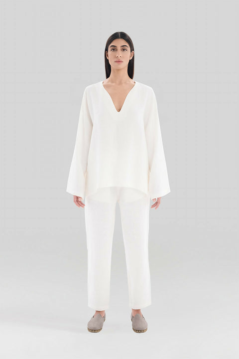 T 03 White Linen T-Shirt